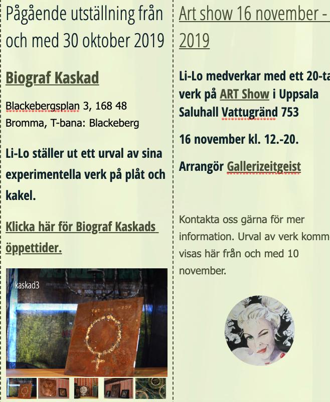Utställning från och med 30 oktober 2019